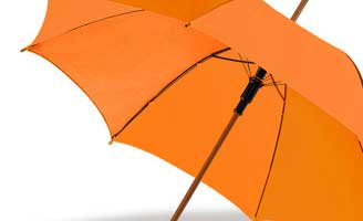 Oranger Regenschirm zum Bedrucken für Werbeartikel und Giveaways