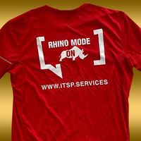 Bedrucktes Laufshirt mit Spruch Rhino Mode On von design M.W