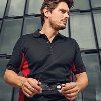 Elegantes schwarzes M&auml;nner Poloshirt zum besticken oder bedrucken bei design M.W