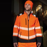 Orange Sicherheits Arbeitsjacke zum besticken oder bedrucken von design M.W
